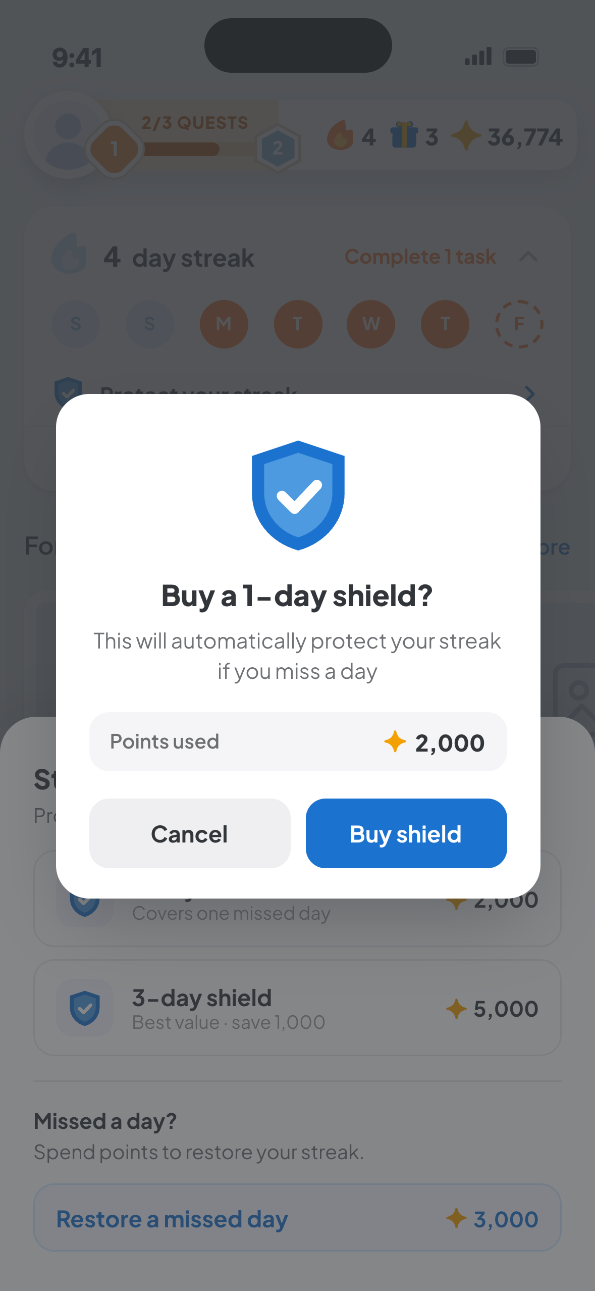 Prototype screen